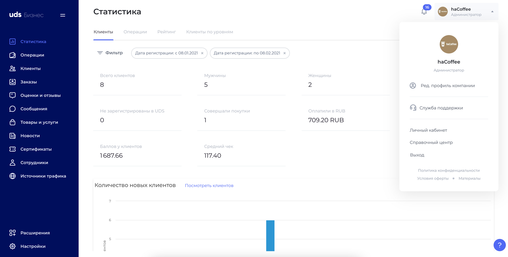 Начало работы в UDS Бизнес